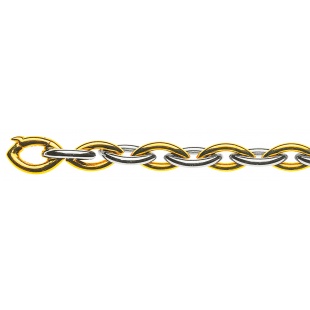 Navettkette Bracelet 7.5mm in Gelb- und Weissgold 750/18K